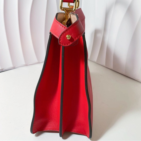 Fendi Red Leather Peekaboo Handbag - Picture 4 of 12